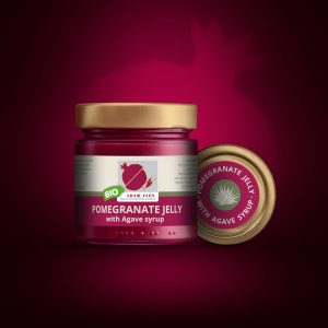 LIQUID RUBY ORGANIC POMEGRANATE JELLY with Agave syrup