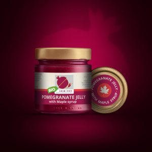 LIQUID RUBY ORGANIC POMEGRANATE JELLY with Maple syrup